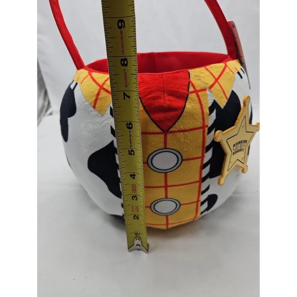 Pixar Toy Story Woody Plush Basket w/ Handle Round Multicolor Halloween